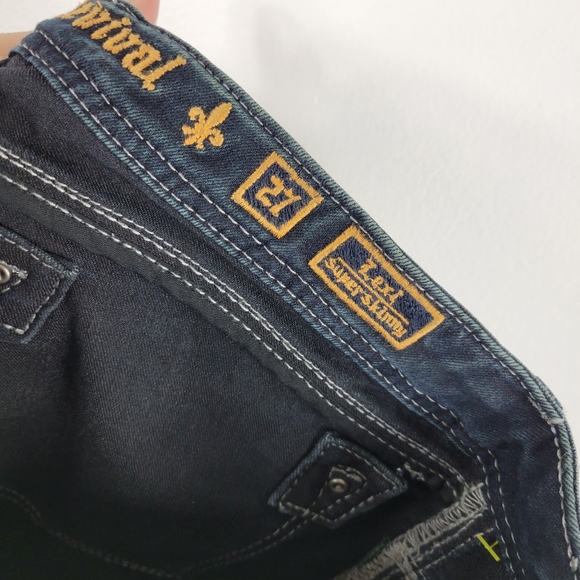 Rock Revival Lexi Super Skinny Low Mid Rise Rhinestone Sequin Bling Jeans Long - Picture 10 of 11